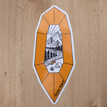 Orange Packraft Laminated Vinyl Sticker